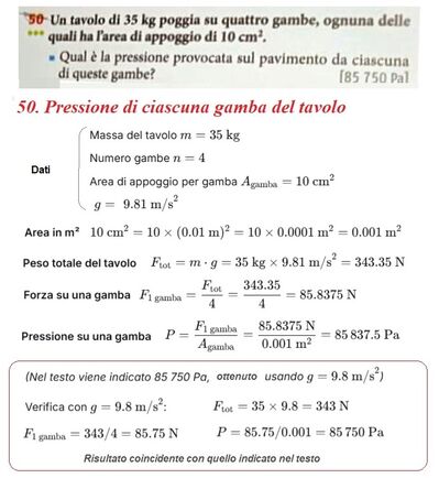 50 Soluzione problemi pressione fisica 