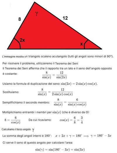 Area triangolo acutangolo noti i cateti 1