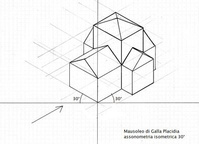 mausoleo Galla Placidia assonometria isometrica