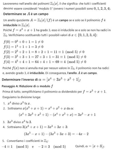 Calcolo inverso anello 1