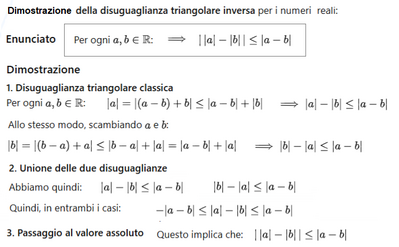 Dimostrazione della disuguaglianza triangolare inversa 1