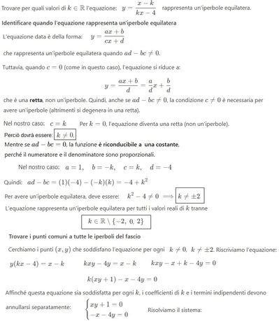 funzione omografica e Iperbole 1