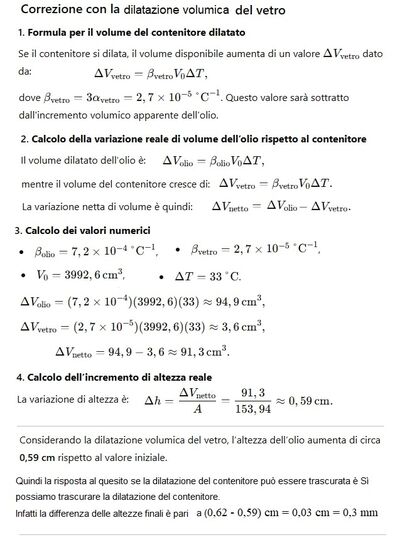 Dilatazione volumica olio 2