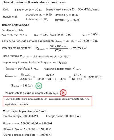Calcolo potenza e portata impianti idroelettrici 2 