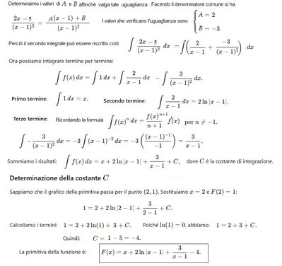 F(x) passante per 2 e1 B