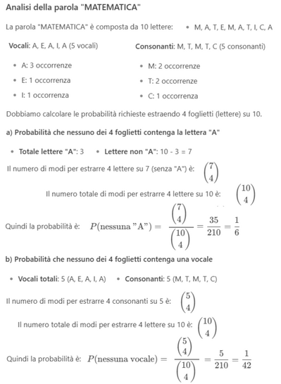 MATEMATICA probabilità 1