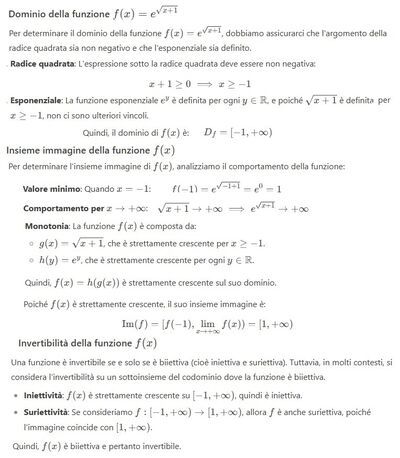 Dominio e funzione inversa di esponenziale 1