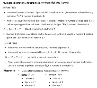 Massa atomica dell'azoto 2