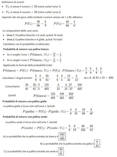 Probabilità urne tombola