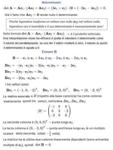 Calcolo determinanti tensori diadici 3 