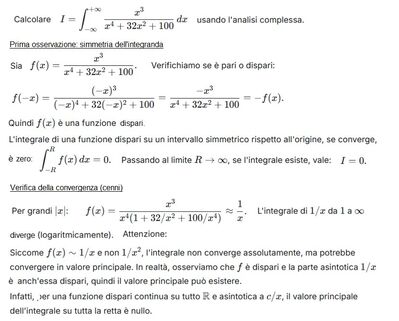 Integrale complesso funzione dispari zero  dettagliata 1