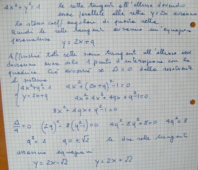Tangenti all'ellisse con m dato