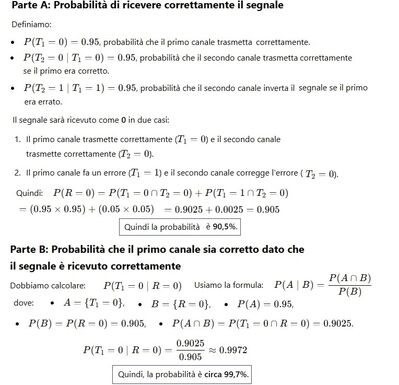 Probabilità di trasmissione binaria 1