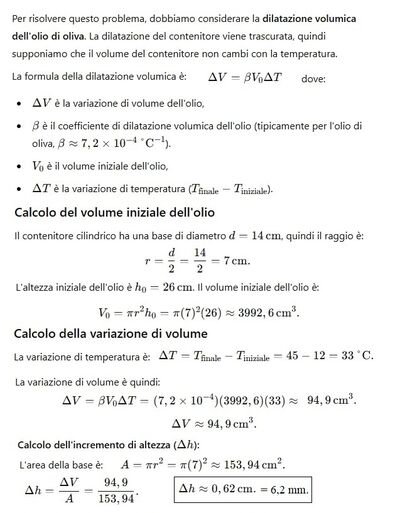 Dilatazione volumica olio 1