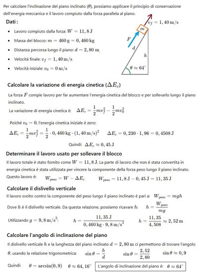 Calcolo inclinazione piano 