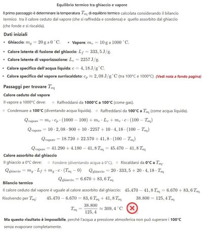 Equilibrio termico fra ghiaccio e vapore 1