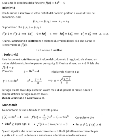 Studio proprietà funzione polinomiale f(x)=8x^3 4 a
