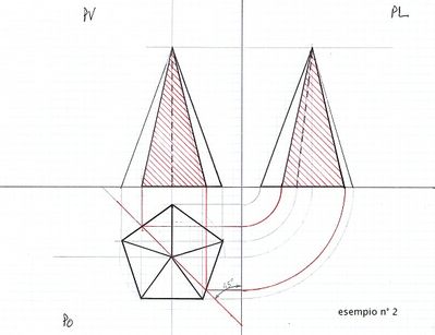 Sezionamento piramide pentagonale es. 2