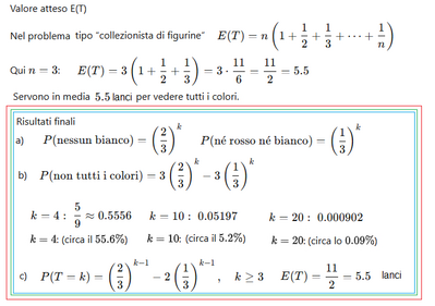 Probabilità con dado colorato 3 
