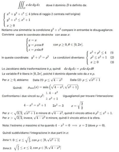 Calcolo integrale triplo con coordinate cilindriche 1 