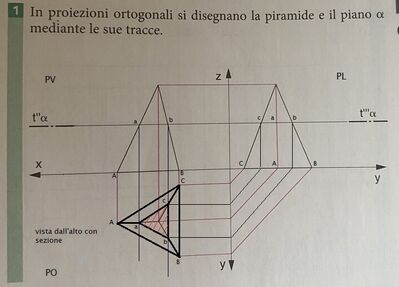 piramide base triang. con sezione orizzontale