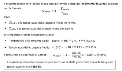 Rendimento massimo centrale geotermica