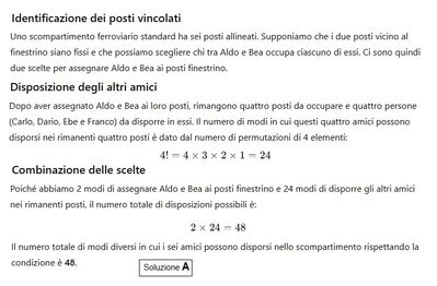 Disposizione amici scompartimento 