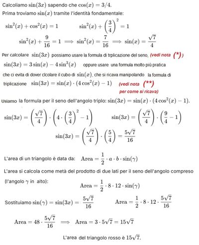 Area triangolo acutangolo noti i cateti 2