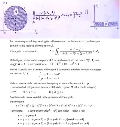 Integrale doppio soluzione (coord polari traslate) 1