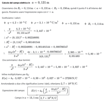 Calcolo campo elettrico in sfera carica 2 