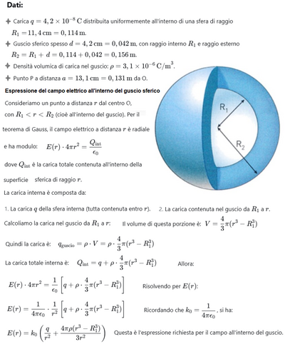 Calcolo campo elettrico in sfera carica 1 