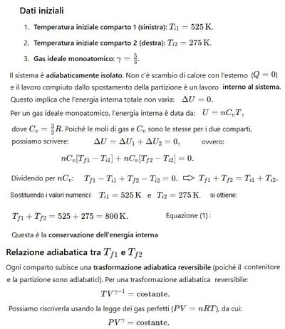 Temperatura finale gas ideale 1