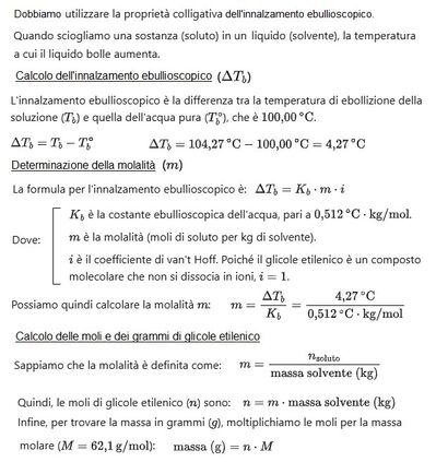 Calcolo massa glicole etilenico 1