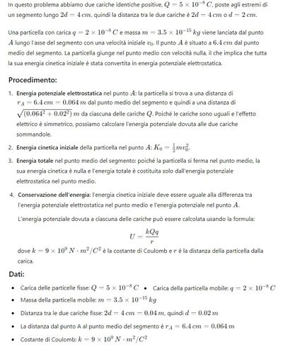 Velocità particella di carica q e massa m 1