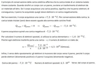 Spiegazione carica panno elettrostatica 