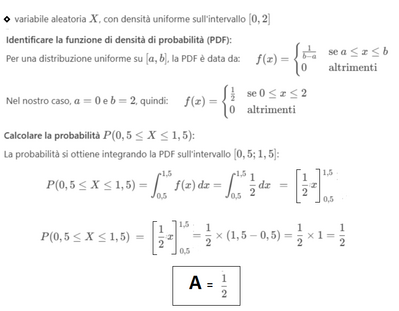 Calcolo probabilità variabile uniforme X