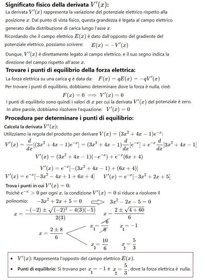 Derivata di V(x)