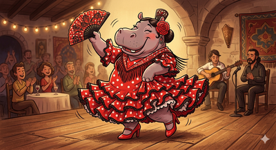 Hyppo dancing flamenco 