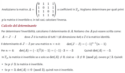 Calcolo matrice inversa 1 