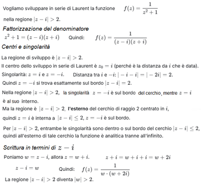 Sviluppo di Laurent per funzione complessa 1 