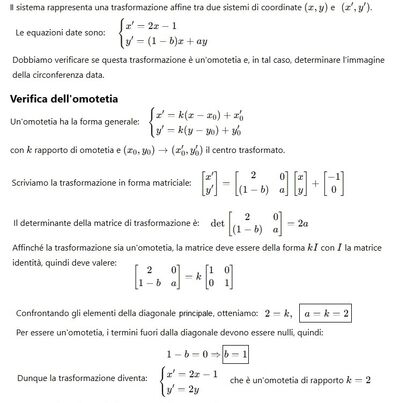 Affinità Omotetia e circonferenza 1 