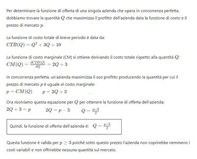 Funzione di offerta
