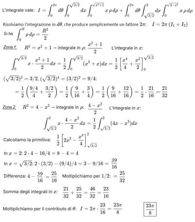 Calcolo integrale triplo con coordinate cilindriche 2 