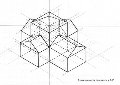 assonometria isometrica 30° mausoleo di Galla Placidia