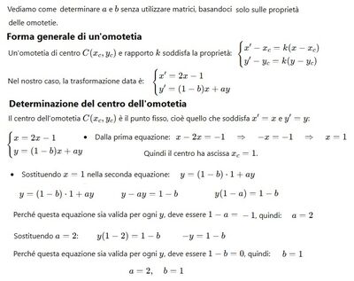 Omotetia e circonferenza calcolo a b senza matrici 1