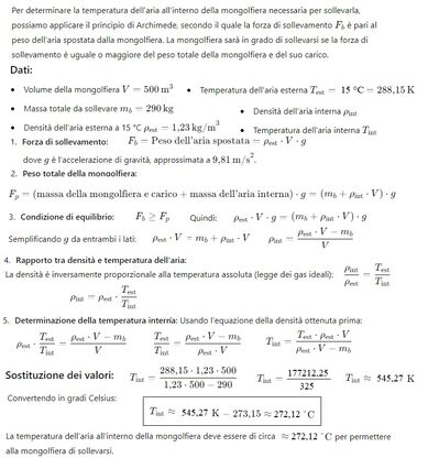 Temperatura aria interna mongolfiera