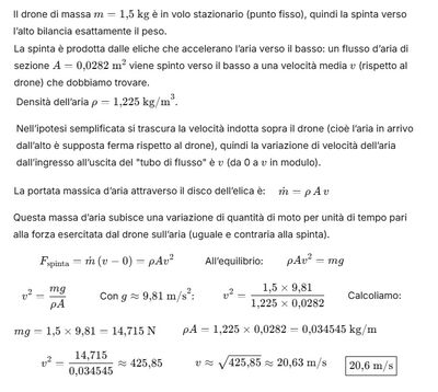 Calcolo velocità aria drone