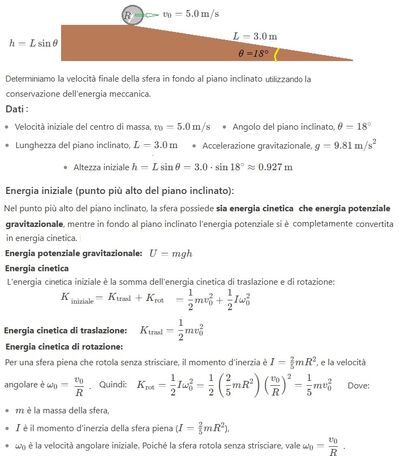 Sfera che rotola su piano inclinato 1