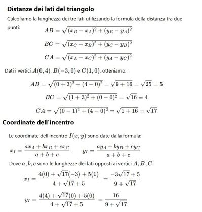 Incentro e raggio triangolo 1 