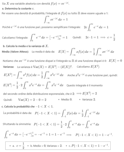 Calcolo probabilità variabile esponenziale 